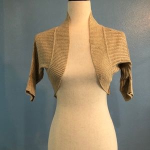 Gold Cropped Sweater - Shimmers - Size Small - Great American Sweater Co.